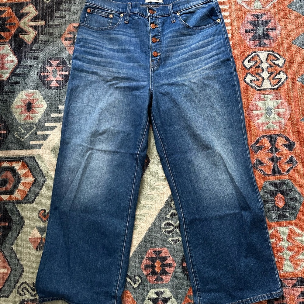 Madewell slim wide leg cropped jeans
